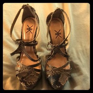 Snake skin high heels